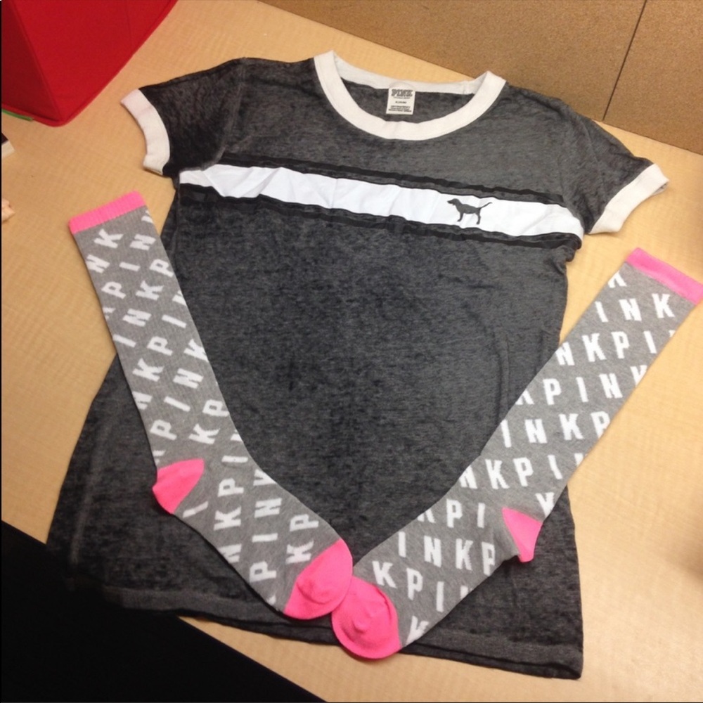 PINK shirt with socks